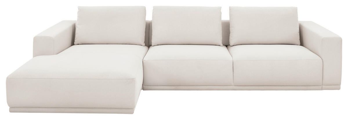 ECKSOFA Ottomane links, Eckteil  Weiß Chenille  - Schwarz/Weiß, Design, Kunststoff/Textil (166/316cm) - Musterring