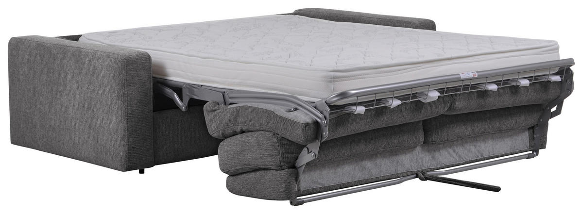 SCHLAFSOFA Flachgewebe Grau  - Schwarz/Grau, MODERN, Kunststoff/Textil (195/80/100cm) - Carryhome