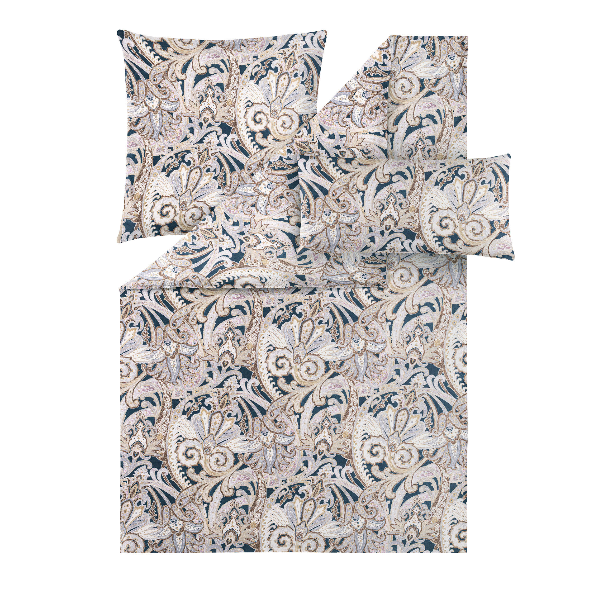 BETTWÄSCHE Atelier Makosatin 135/200 cm  - Blau, Design, Textil (135/200cm) - Estella