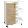 SERVIERWAGEN in Weiss, Sonoma Eiche  - Weiss/Silberfarben, Design, Holzwerkstoff/Kunststoff (63/85/40cm) - MID.YOU