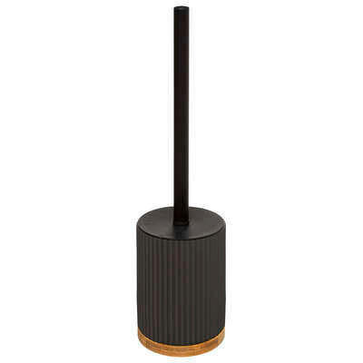 GARNITURA TOALETNE ČETKE crna plastika LINEA - crna, Basics, plastika (8,8/40/8,8cm) - Homeware