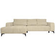 ECKSOFA  in Chenille Beige  222/279 cm  - Beige/Schwarz, KONVENTIONELL, Kunststoff/Textil (222/279cm) - Hom`in
