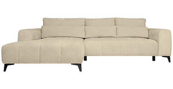ECKSOFA  in Chenille Beige  222/279 cm  - Beige/Schwarz, KONVENTIONELL, Kunststoff/Textil (222/279cm) - Hom`in