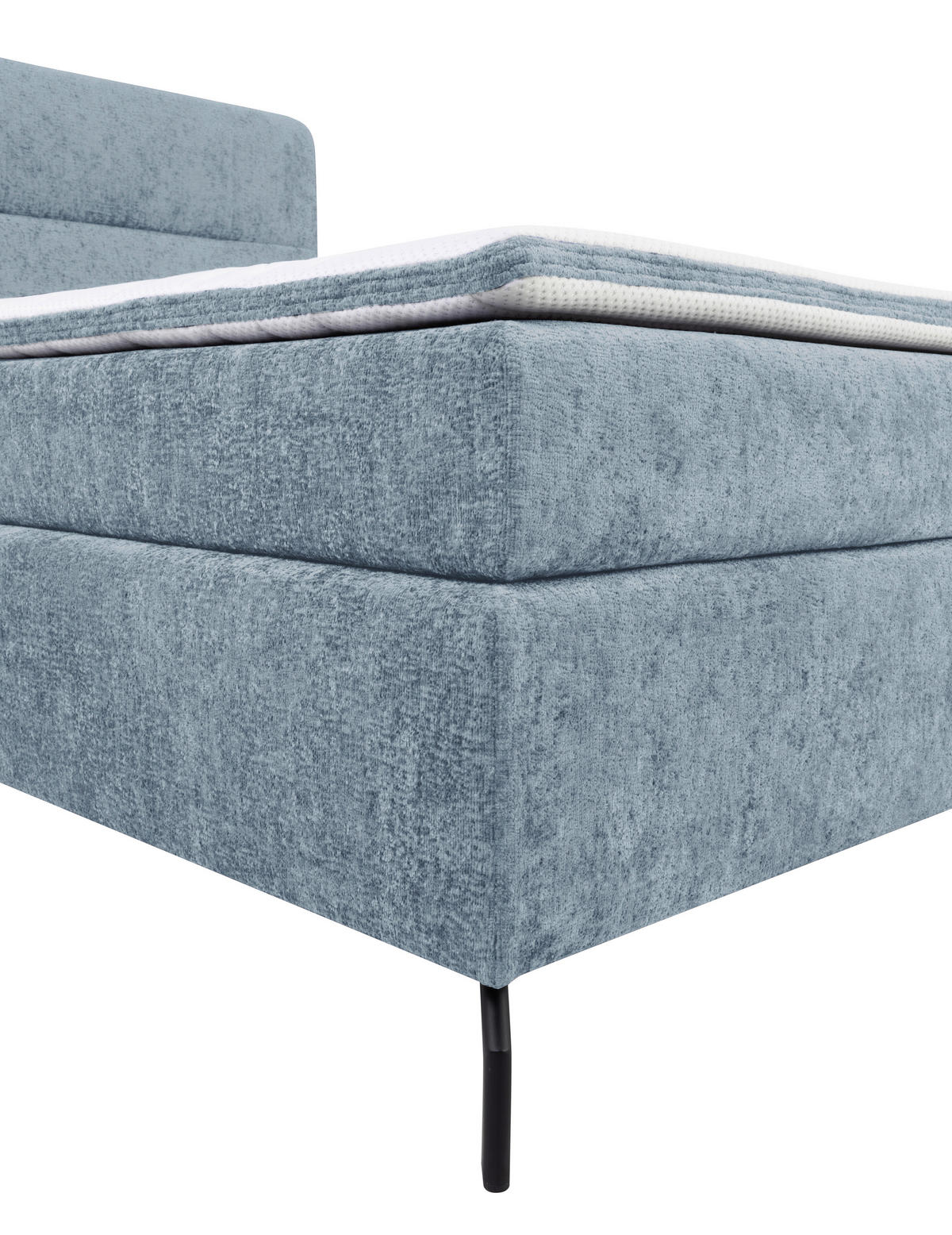 BOXSPRINGBETT 160/200 cm  in Hellblau  - Schwarz/Hellblau, Design, Textil/Metall (160/200cm) - Esposa