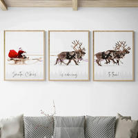 BILDERSET - Rot/Braun, Basics, Holzwerkstoff (33/48/2cm) - X-Mas