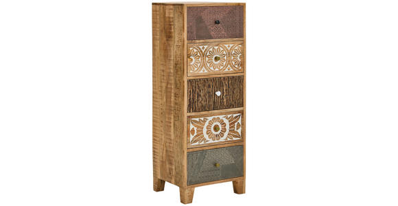 KOMMODE , 45/120/40 cm, 5 Schublade(n)  - Multicolor/Naturfarben, LIFESTYLE, Holz/Metall (45/120/40cm) - Landscape