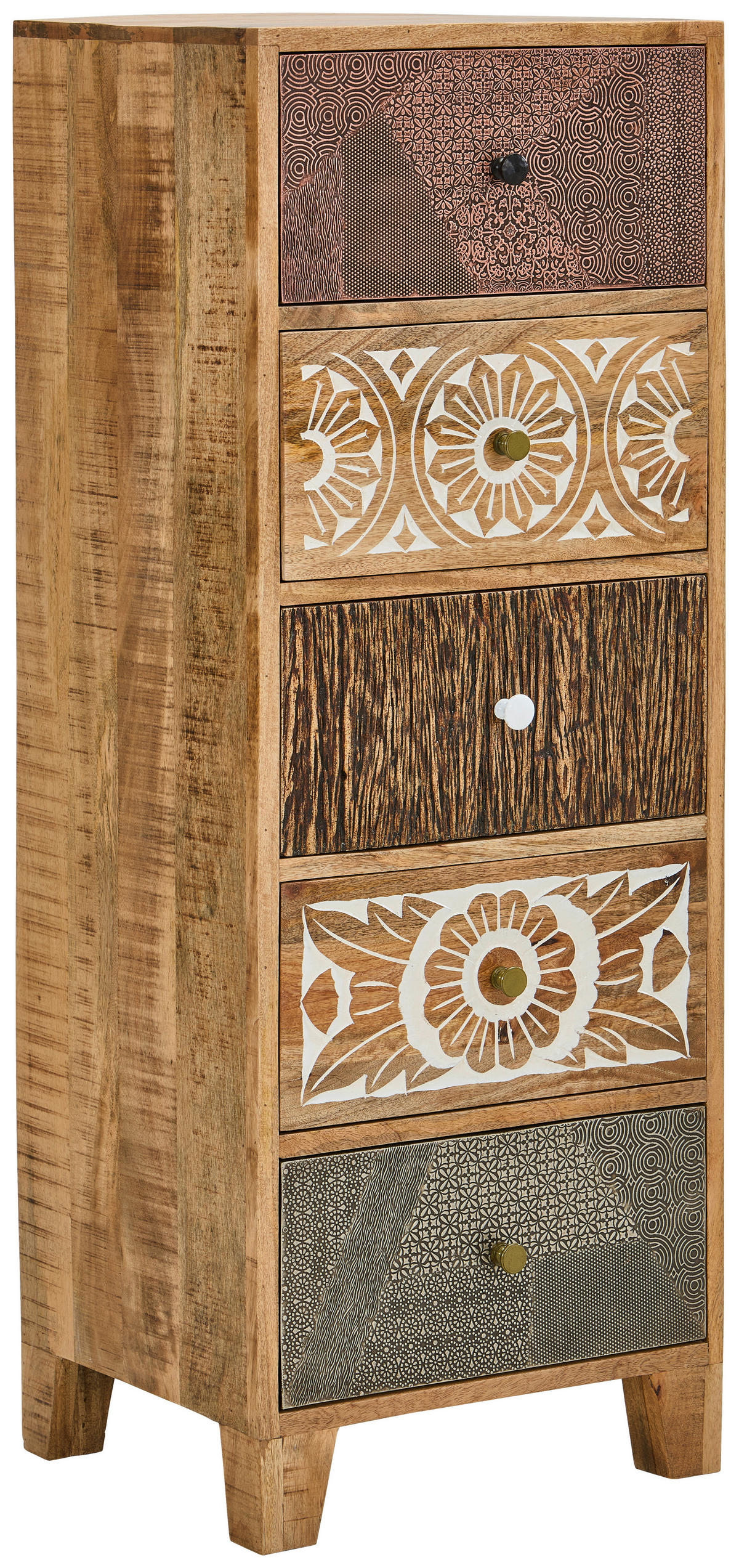 KOMMODE , 45/120/40 cm, 5 Schublade(n)  - Multicolor/Naturfarben, LIFESTYLE, Holz/Metall (45/120/40cm) - Landscape