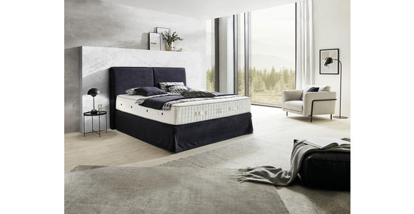 BOXSPRINGBETT 180/200 cm  in Anthrazit  - Anthrazit/Silberfarben, KONVENTIONELL, Textil/Metall (180/200cm) - Ambiente