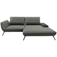 ECKSOFA in Webstoff Grau  - Schwarz/Grau, Konventionell, Textil/Metall (273/191cm) - Carryhome