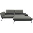 ECKSOFA  in Webstoff Grau  273/191 cm  - Schwarz/Grau, KONVENTIONELL, Textil/Metall (273/191cm) - Carryhome