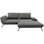 ECKSOFA in Webstoff Grau  273/191 cm  - Schwarz/Grau, KONVENTIONELL, Textil/Metall (273/191cm) - Carryhome