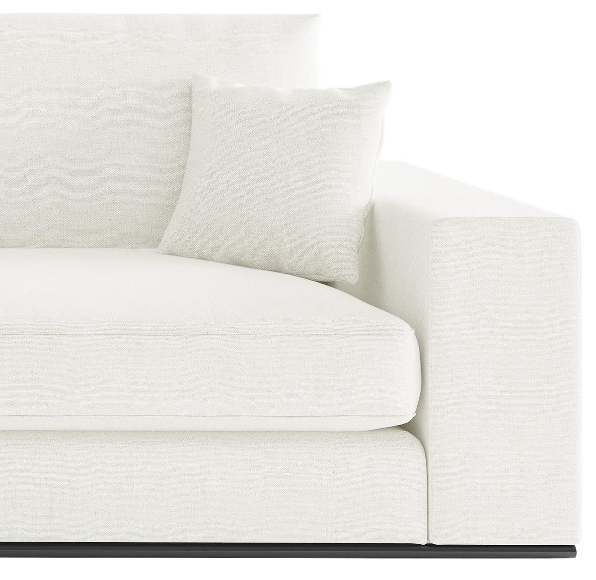 SITZGARNITUR in Webstoff Creme  - Creme/Schwarz, Design, Holz/Textil (278/85/103cm) - Livetastic
