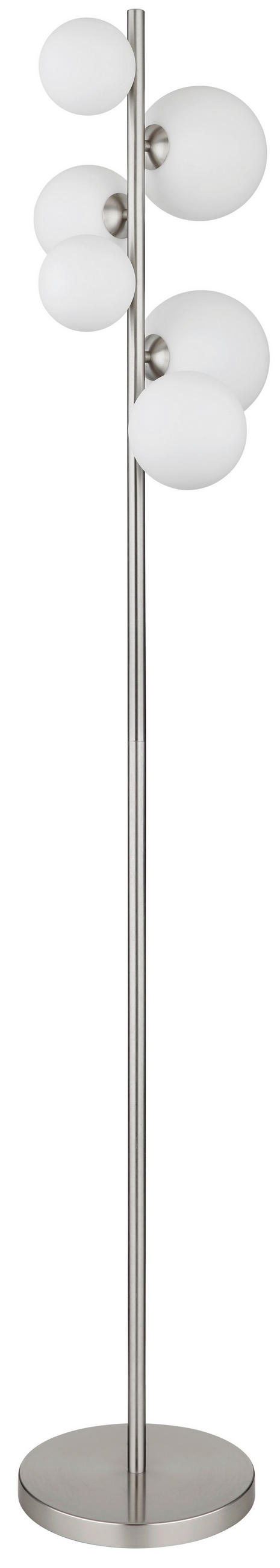LED-GOLVLAMPA 29,5/28/155 cm    - opal/svart, Klassisk, metall/glas (29,5/28/155cm) - Globo