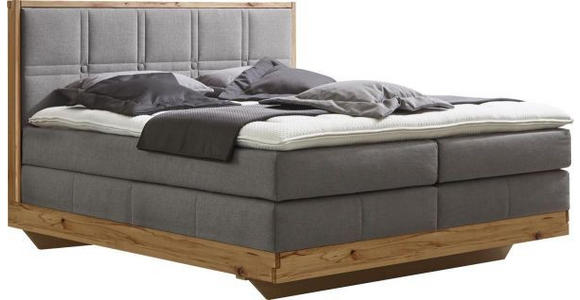 BOXSPRINGBETT 180/200 cm in Buchefarben, Grau - Buchefarben/Grau, Natur, Holz/Textil (180/200cm) - Valnatura
