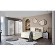 BOXSPRINGBETT 180/200 cm  in Creme  - Chromfarben/Creme, KONVENTIONELL, Kunststoff/Textil (180/200cm) - Voleo