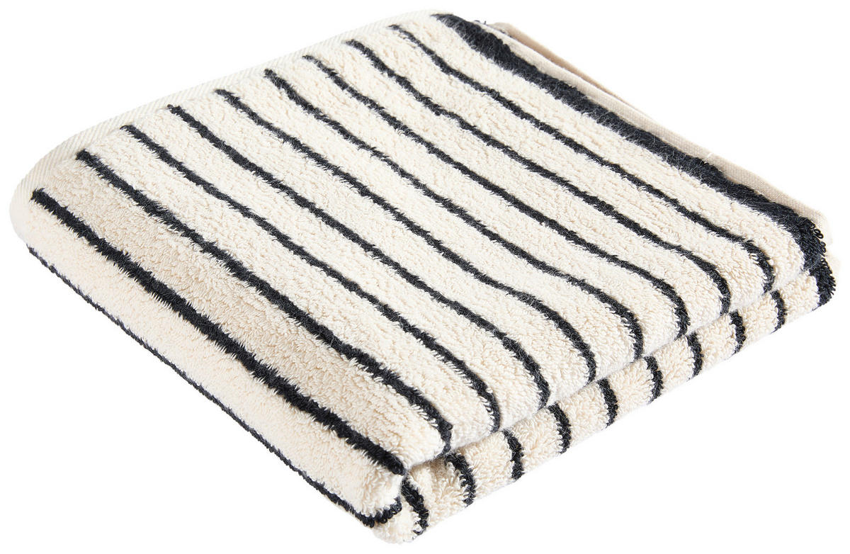 HANDDUK svart, ecru  - svart/ecru, Klassisk, textil (50/100cm) - Dieter Knoll