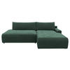 ECKSCHLAFSOFA in Cord Dunkelgrün  - Dunkelgrün/Schwarz, Modern, Kunststoff/Textil (253/167cm) - Trendmanufaktur