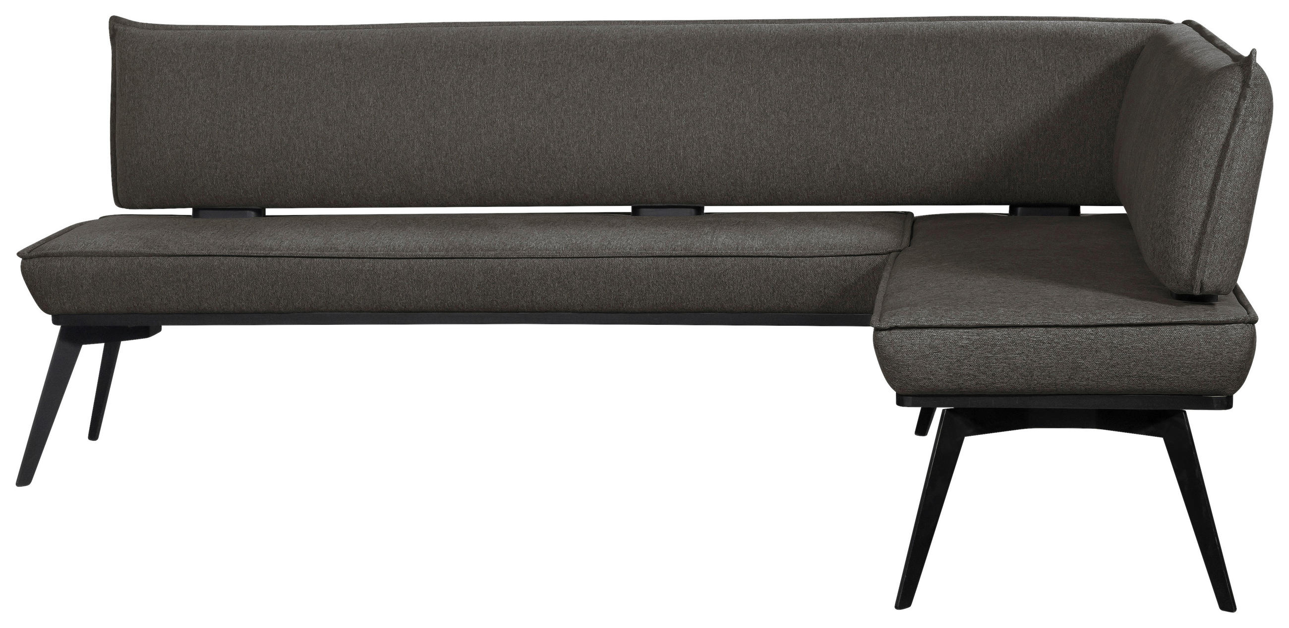ECKBANK 195/165 cm Webstoff Schwarz Buche massiv   - Schwarz, Basics, Holz/Textil (195/165cm) - Carryhome