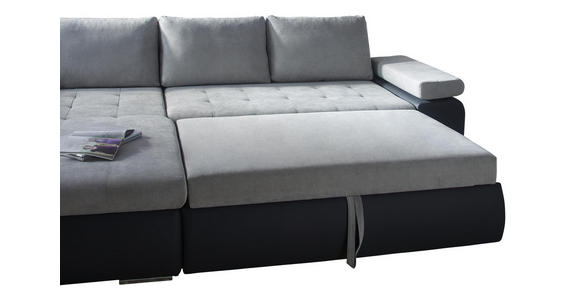 WOHNLANDSCHAFT in Textil Hellgrau, Dunkelgrau - Dunkelgrau/Hellgrau, Design, Kunststoff/Textil (175/271cm) - Xora