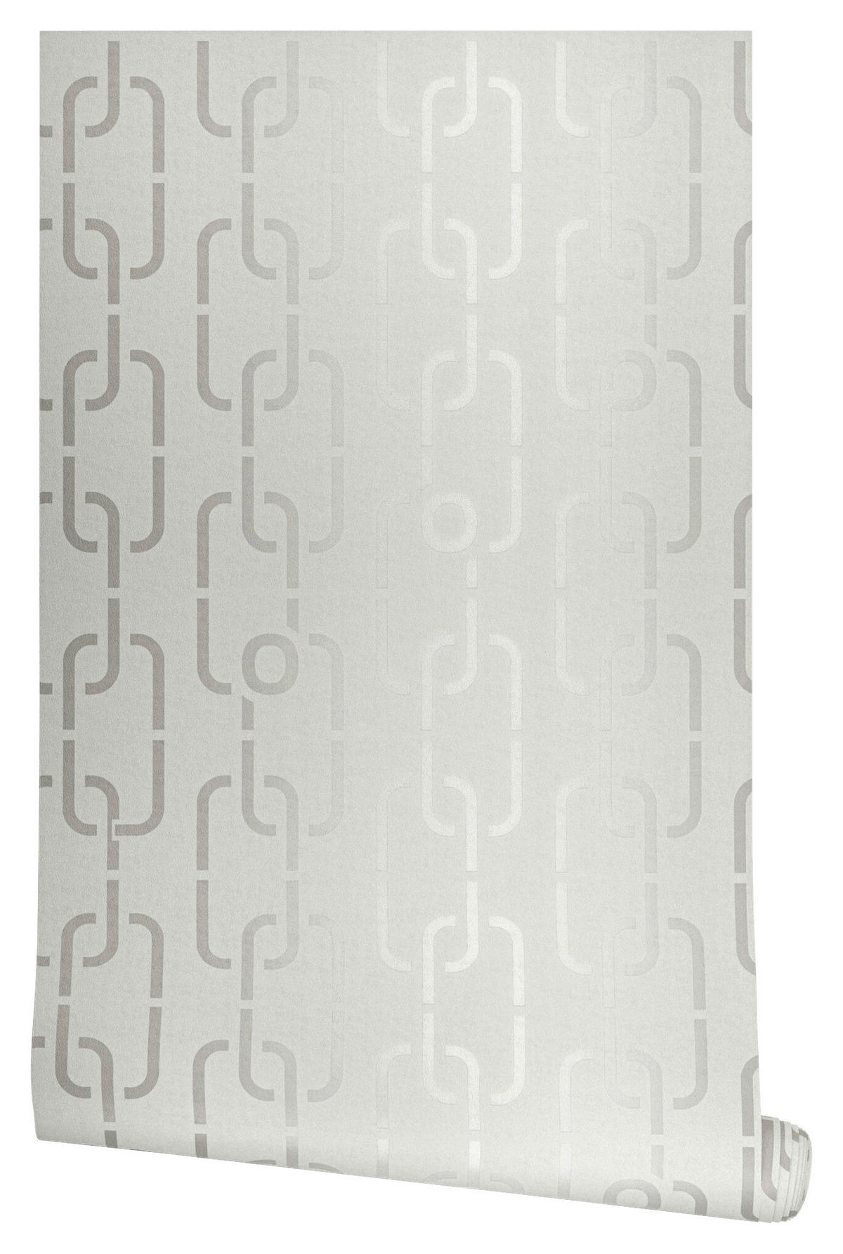 VLIESTAPETE 10.05 m J! CHAINS  - Hellgrau, Design, Textil (53/1005cm) - Joop!