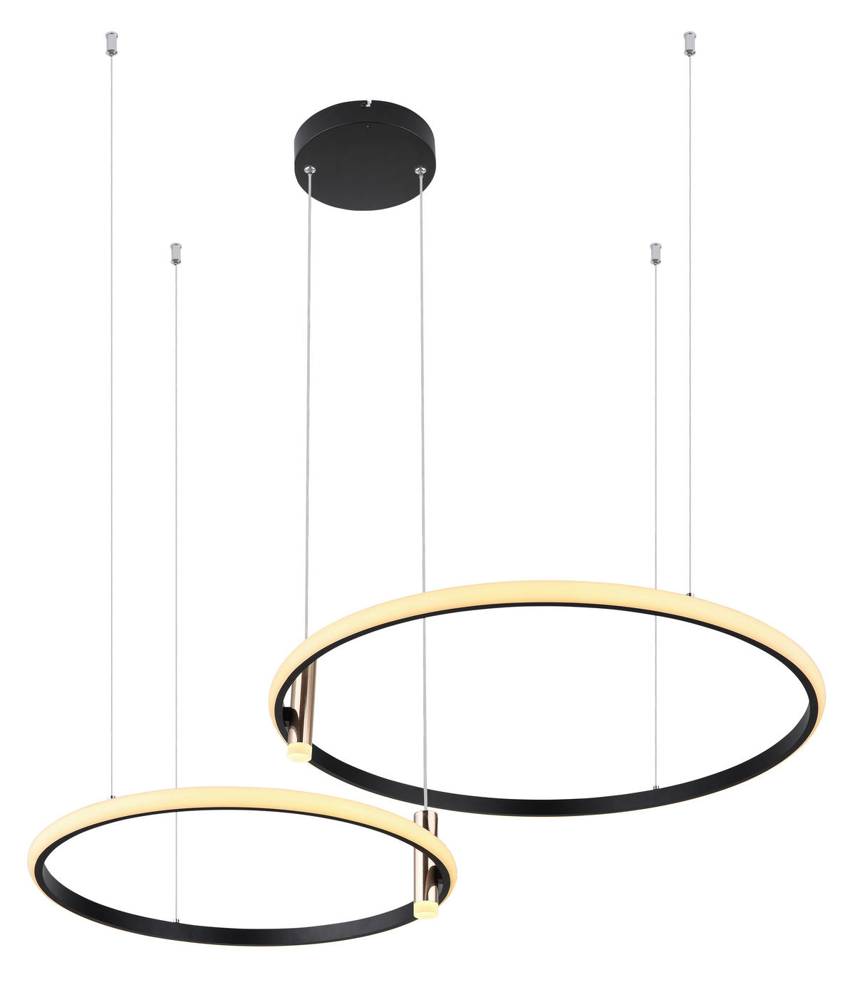 LED-HÄNGELEUCHTE 102,5/70/150 cm   - Goldfarben/Opal, Design, Kunststoff/Metall (102,5/70/150cm) - Globo