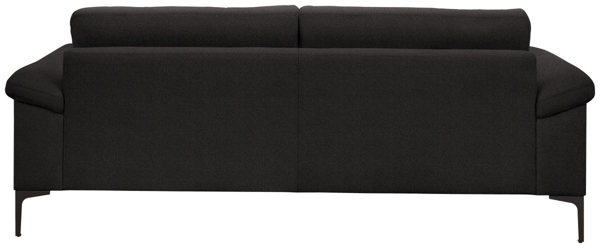3-SITZER-SOFA in Flachgewebe Dunkelbraun  - Dunkelbraun/Schwarz, Design, Textil/Metall (226/89/97cm) - Pure Home Lifestyle