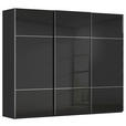 SCHWEBETÜRENSCHRANK  in Schwarz  - Chromfarben/Schwarz, KONVENTIONELL, Glas/Holzwerkstoff (242/223/68cm) - Novel