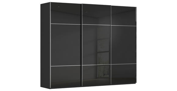 SCHWEBETÜRENSCHRANK in Schwarz - Chromfarben/Schwarz, KONVENTIONELL, Glas/Holzwerkstoff (242/223/68cm) - Novel