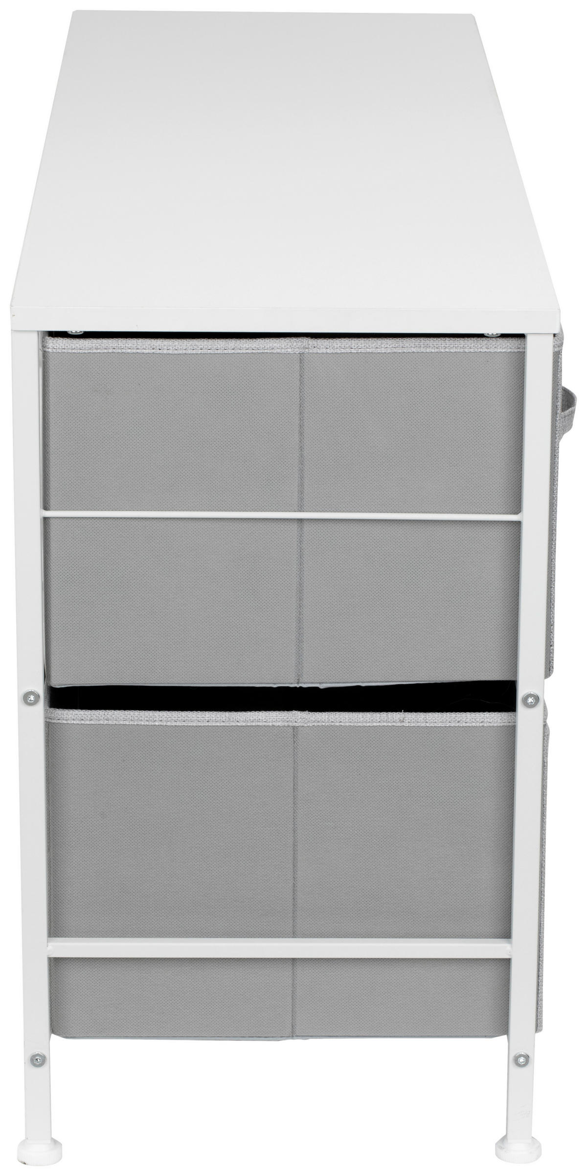 KOMMODE  in 99/55/30 cm  - Weiß/Grau, MODERN, Holzwerkstoff/Textil (99/55/30cm) - PBJ