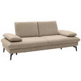 2,5-SITZER in Leder Beige  - Beige/Schwarz, Design, Leder/Metall (212/86/94cm) - Dieter Knoll