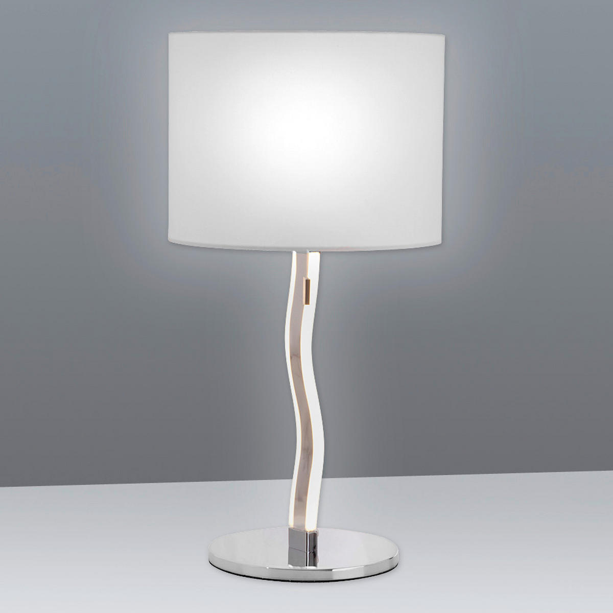 LED-TISCHLEUCHTE 35/68 cm   - Chromfarben/Weiß, Basics, Kunststoff/Metall (35/68cm) - Näve