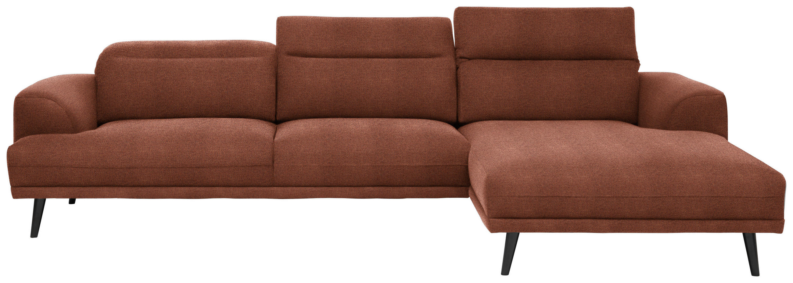 ECKSOFA Braun Struktur  - Dunkelbraun/Braun, Design, Holz/Textil (292/169cm) - Lomoco