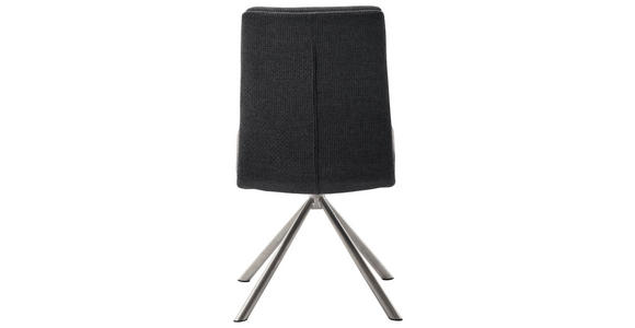 STUHL Webstoff Anthrazit, Edelstahlfarben  - Edelstahlfarben/Anthrazit, Design, Textil/Metall (47/90/64cm) - Dieter Knoll