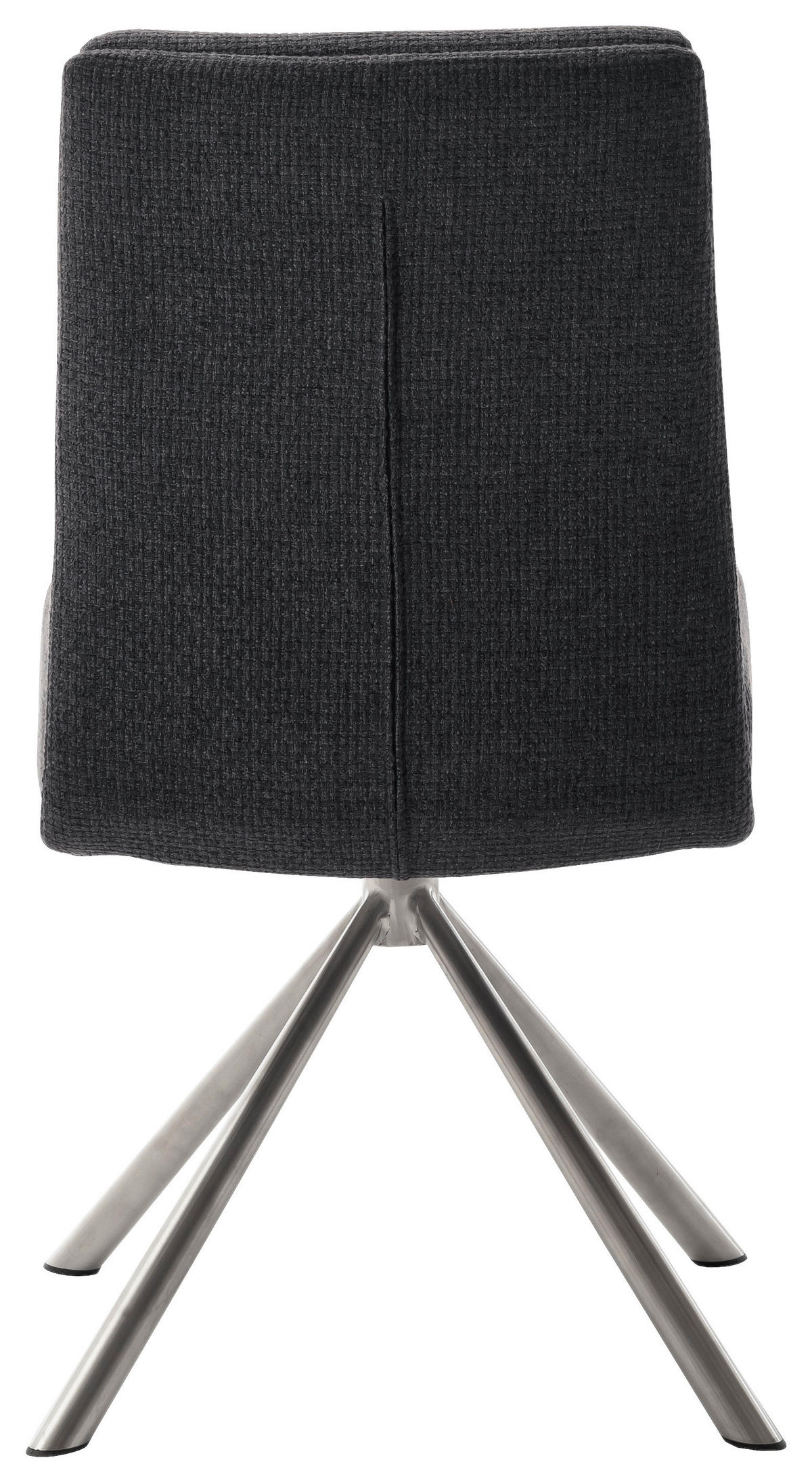 STUHL Webstoff Anthrazit, Edelstahlfarben  - Edelstahlfarben/Anthrazit, Design, Textil/Metall (47/90/64cm) - Dieter Knoll