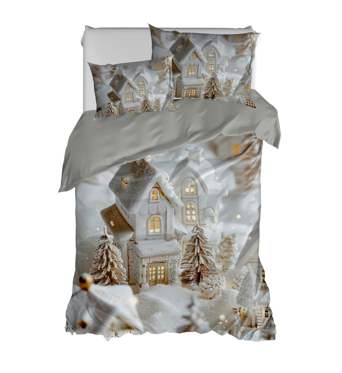 ÁGYNEMŰHUZAT-GARNITÚRA  - szürke, Basics, textil (140/200cm)