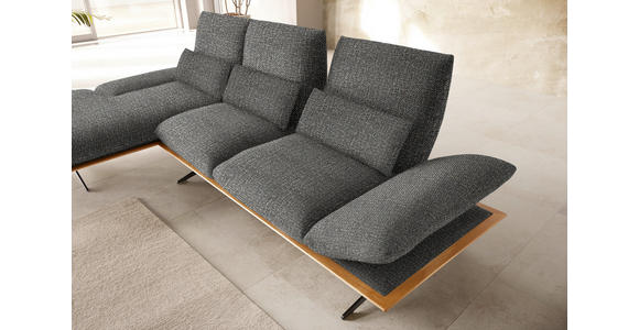 ECKSOFA in Flachgewebe Anthrazit  - Anthrazit/Schwarz, Design, Holz/Textil (159/314cm) - Dieter Knoll