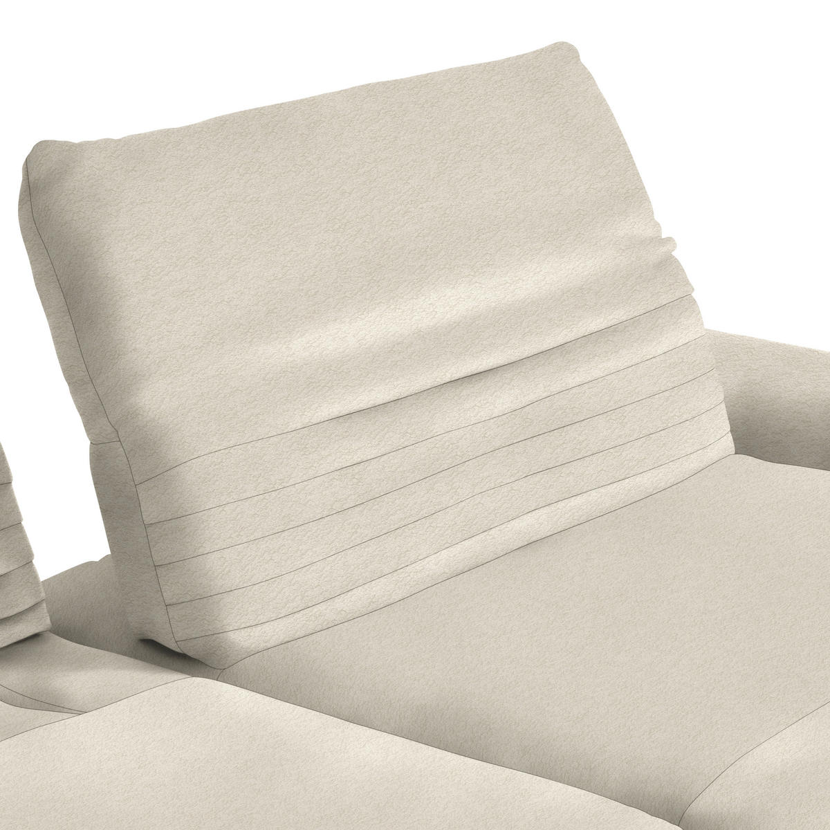 ECKSOFA  in Teddystoff Creme  280/170-195 cm  - Creme/Schwarz, Design, Textil/Metall (280/170-195cm) - Dieter Knoll