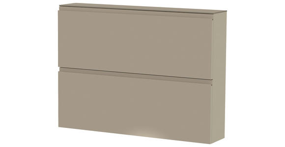 SCHUHKIPPER - Taupe, Design, Glas/Holzwerkstoff (110/82/22cm) - Moderano