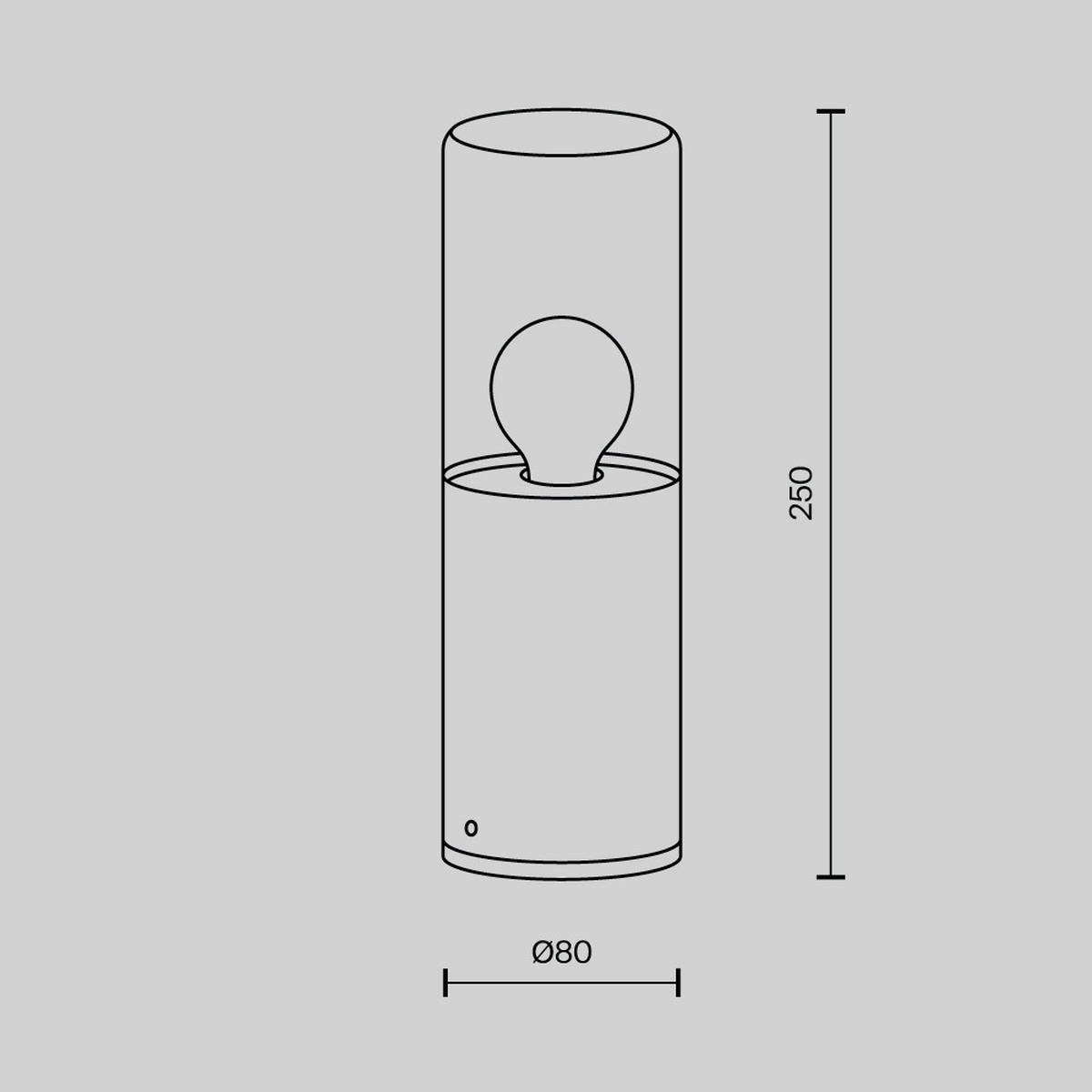 WEGELEUCHTE Outdoor 8/25 cm  - Dunkelgrau, Design, Glas/Metall (8/25cm) - MAYTONI