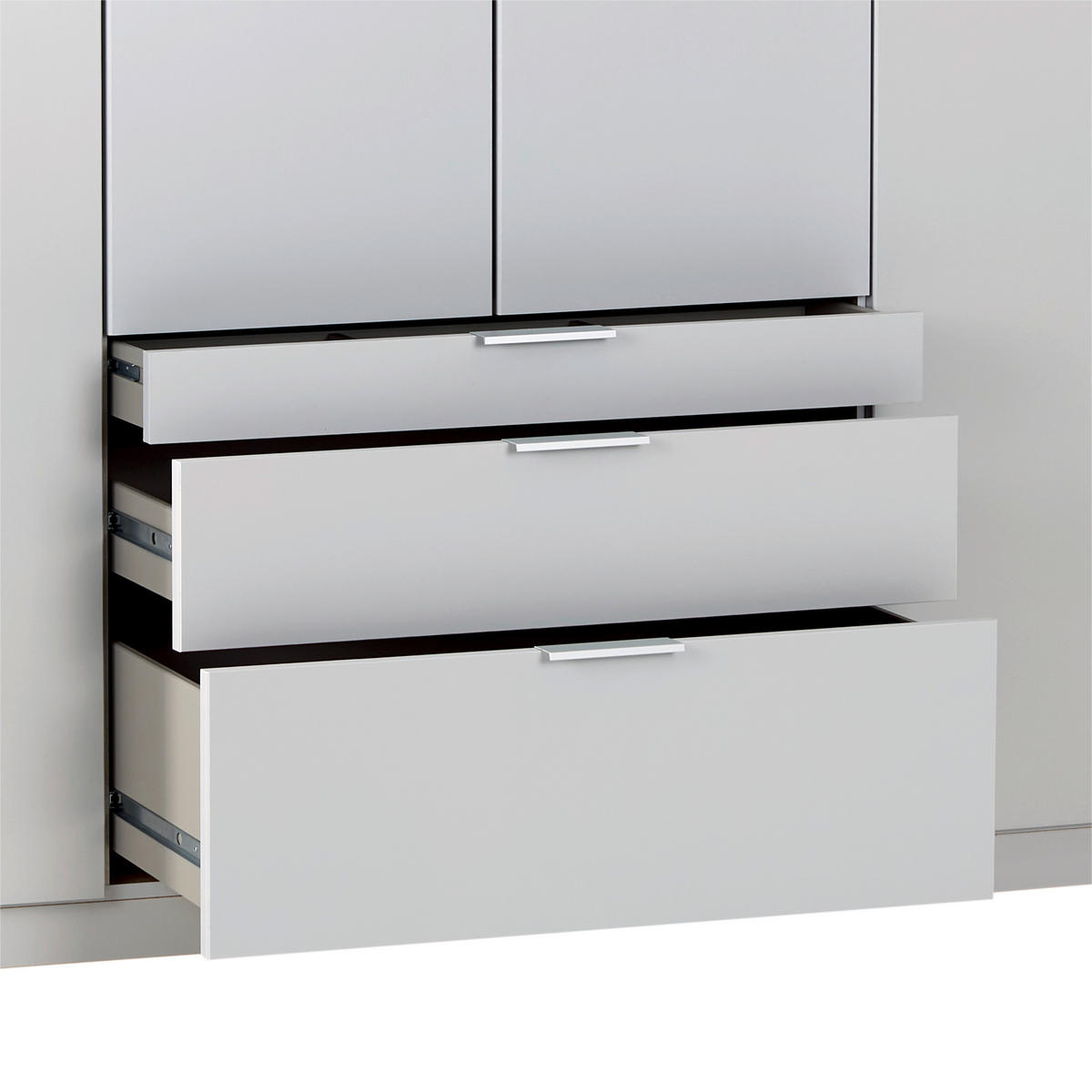 DREHTÜRENSCHRANK 271/229/54 cm 6-türig Hellgrau, Silberfarben  - Silberfarben/Hellgrau, MODERN, Holzwerkstoff (271/229/54cm) - Rauch Möbel