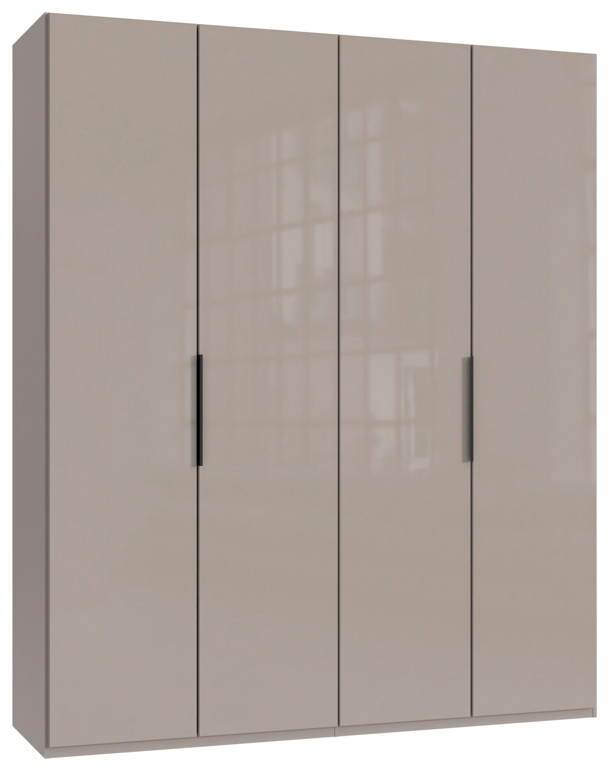 GARDEROB MED GÅNGJÄRNSDÖRRAR 200/236/58 cm 4-dörrar - sahara/svart, Klassisk, metall/trämaterial (200/236/58cm) - Hom`in