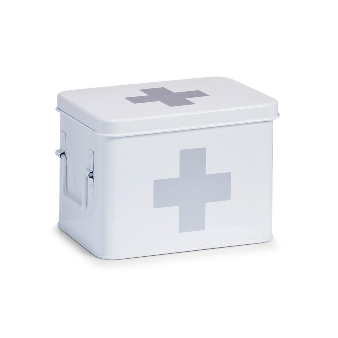 MEDIZINBOX  - Weiß, Basics, Metall (22.5/16.5/15.5cm) - Zeller Present