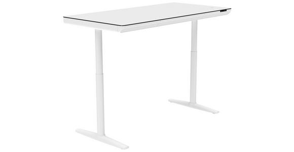 SCHREIBTISCH höhenverstellbar - Weiß, Design, Holzwerkstoff/Kunststoff (160/80/73-118cm) - Novel