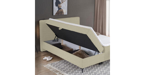 BOXBETT 140/200 cm in Beige - Beige/Schwarz, Design, Holz/Holzwerkstoff (140/200cm) - Xora