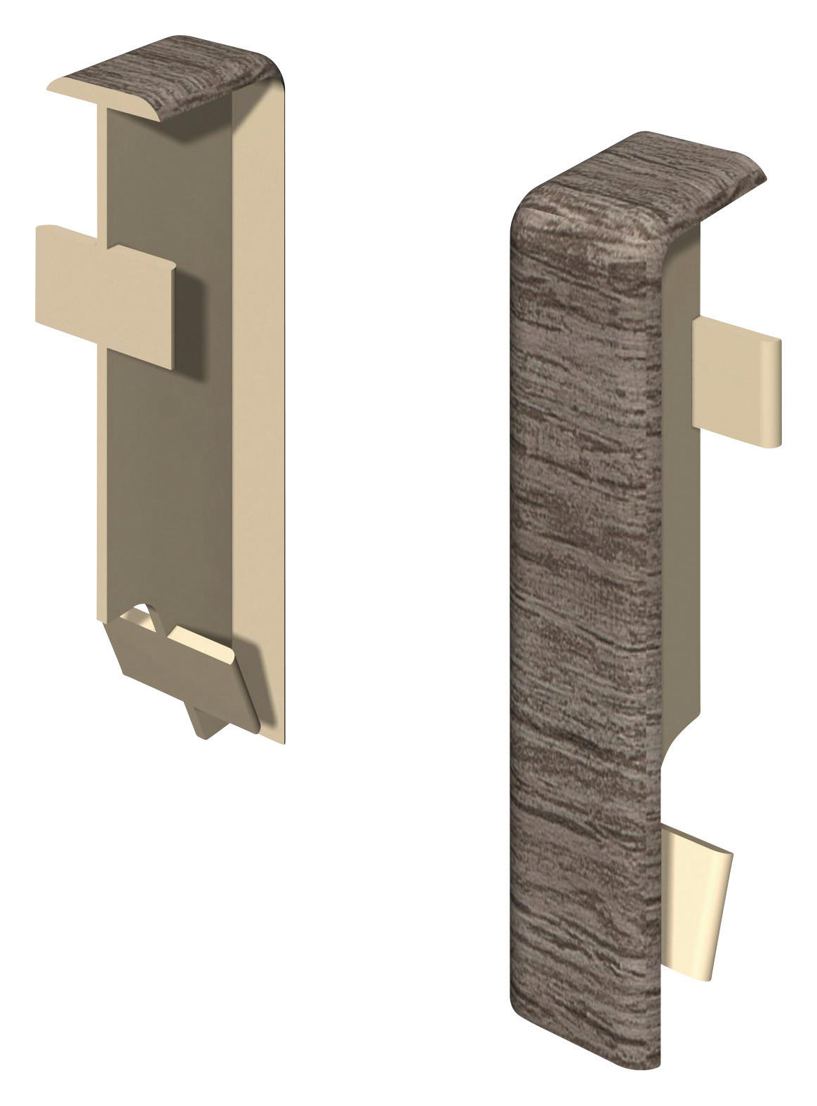 SOCKELLEISTENVERBINDUNGSSTÜCK Grau, Eichefarben  - Eichefarben/Grau, KONVENTIONELL, Kunststoff (1.6/1.2/5.9cm) - Egger Holzwerkstoffe