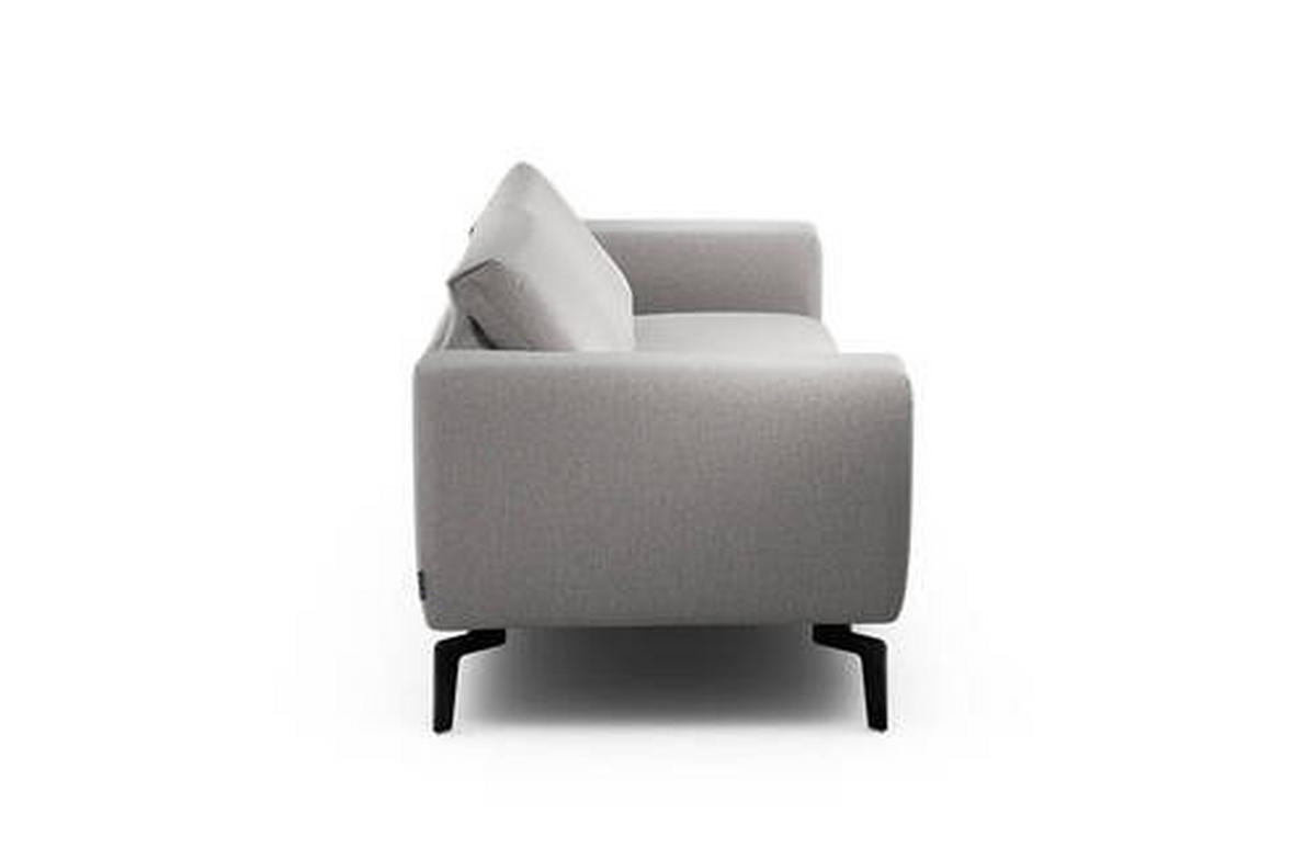 2,5-SITZER Chenille Hellgrau  - Hellgrau/Schwarz, Design, Textil/Metall (220/86/86-94cm) - SENSOO