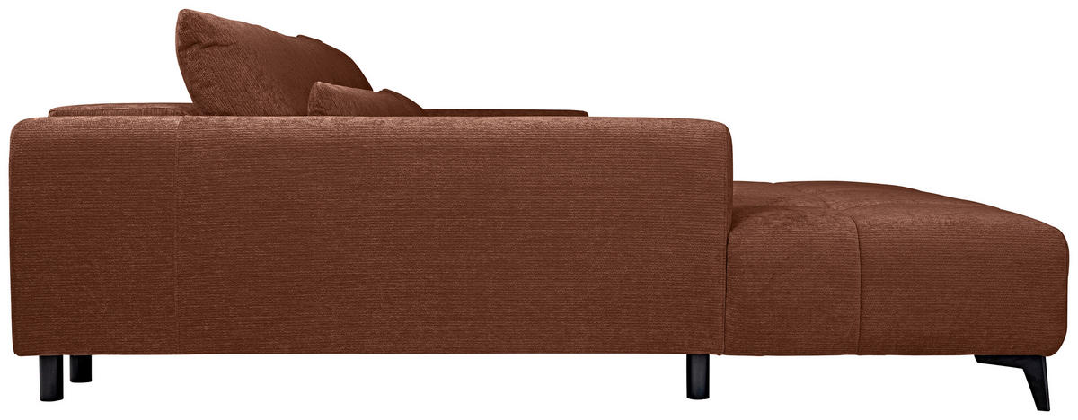 HÖRNSOFFA i chenille rostfärgad  - svart/rostfärgad, Klassisk, textil/plast (222/279cm) - MID.YOU