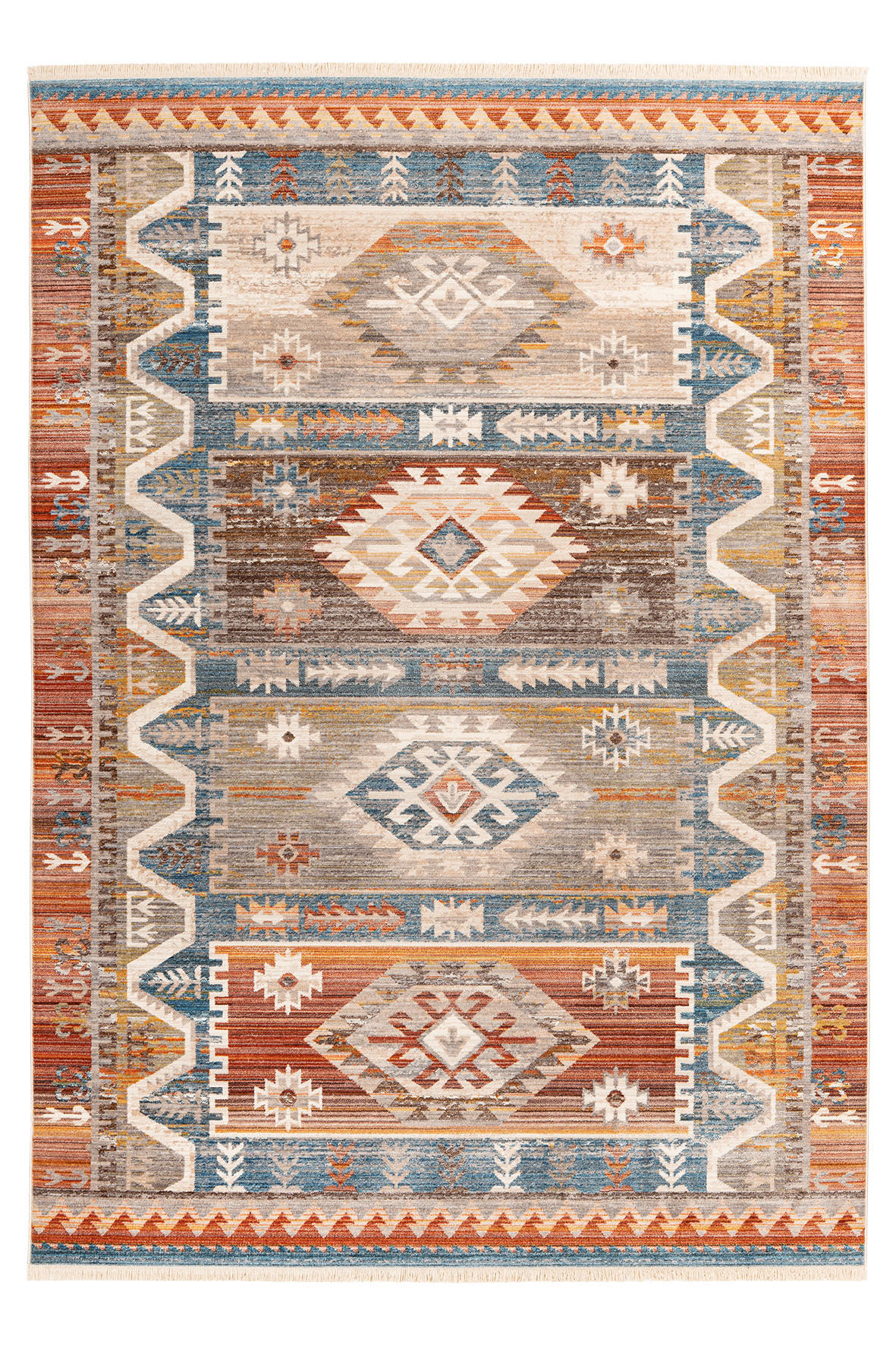 WEBTEPPICH 120/170 cm  - Blau/Beige, Design, Textil (120/170cm) - Novel