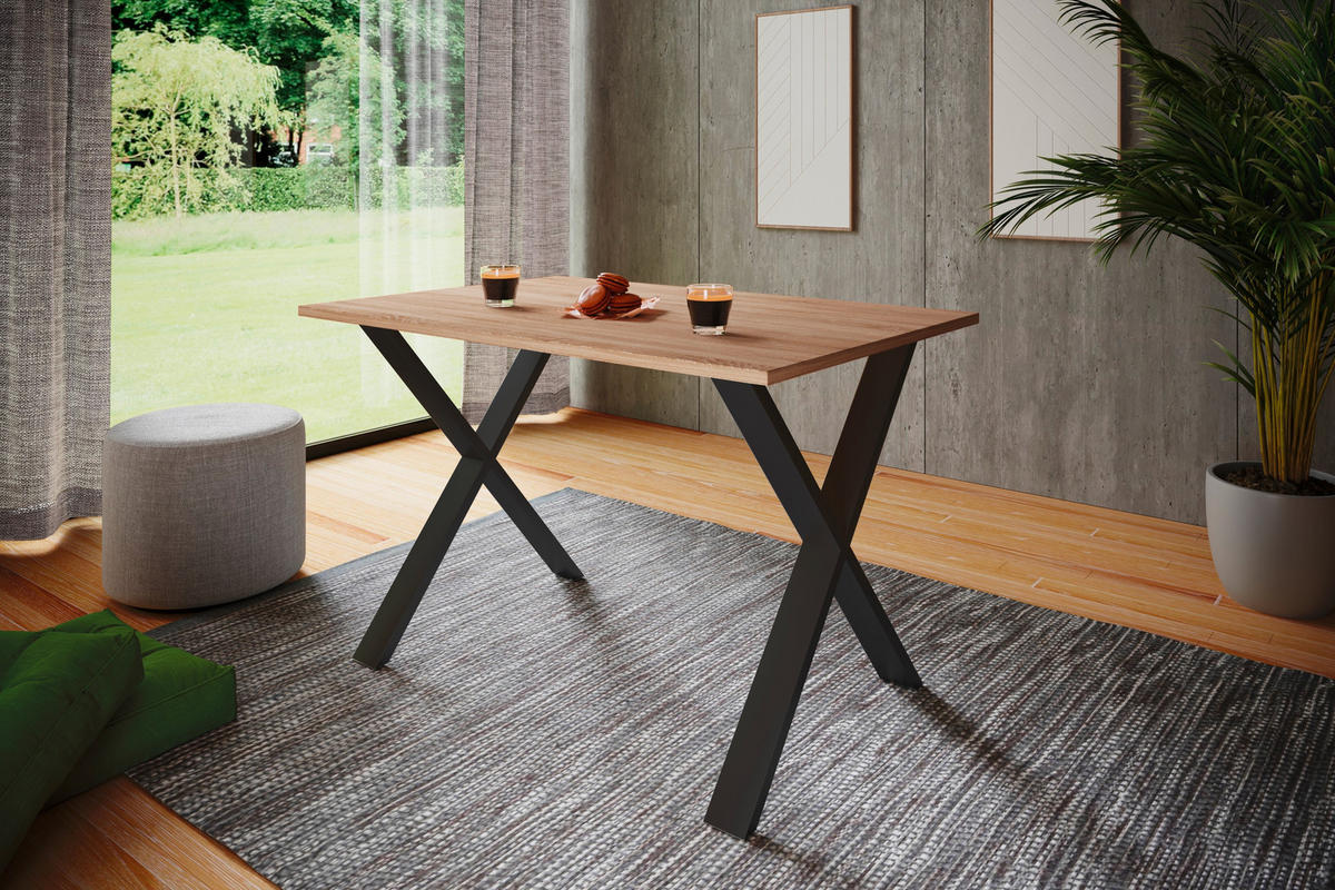 SCHREIBTISCH 160/80/76 cm  in Schwarz, Sonoma Eiche  - Schwarz/Sonoma Eiche, Design (160/80/76cm) - MID.YOU