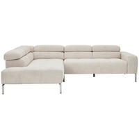 ECKSOFA Naturfarben Flachgewebe  - Chromfarben/Naturfarben, KONVENTIONELL, Textil/Metall (224/282cm) - Hom`in